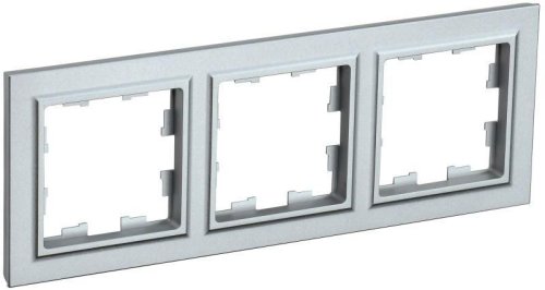 Рамка универсальная IEK Brite РУ-3-БрА 3-м. алюминий  картинка